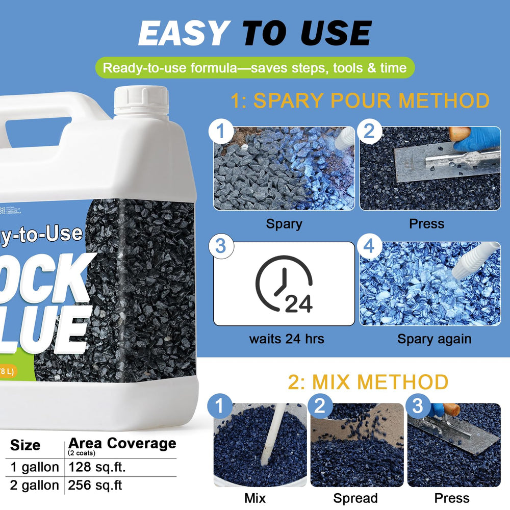 Teexpert outdoor rock glue designed for low-traffic areas.