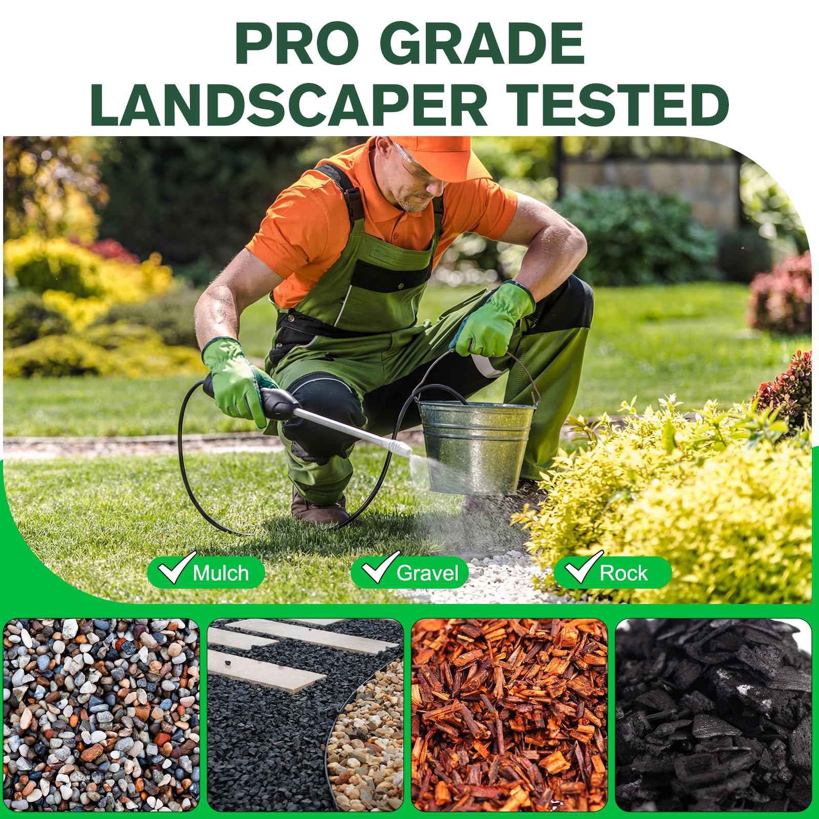 Teexpert mulch glue applied to wood chips with strong hold.