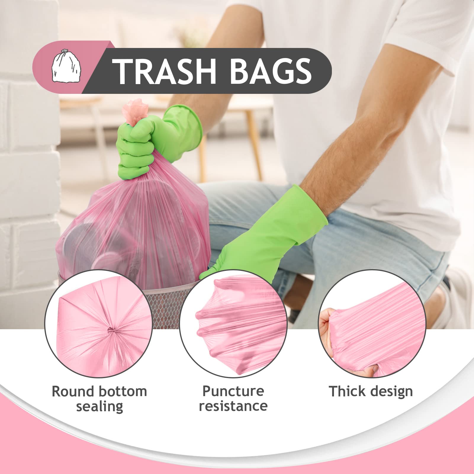 Teivio multipurpose garbage bags for indoor and outdoor tasks