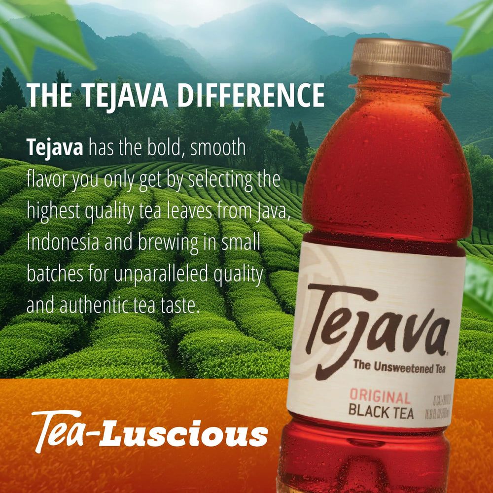 Tejava glass serve emphasizes clear, refreshing tea for gatherings