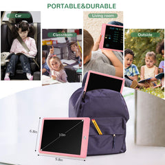 TEKFUN pink LCD writing tablet back view showing durable shell