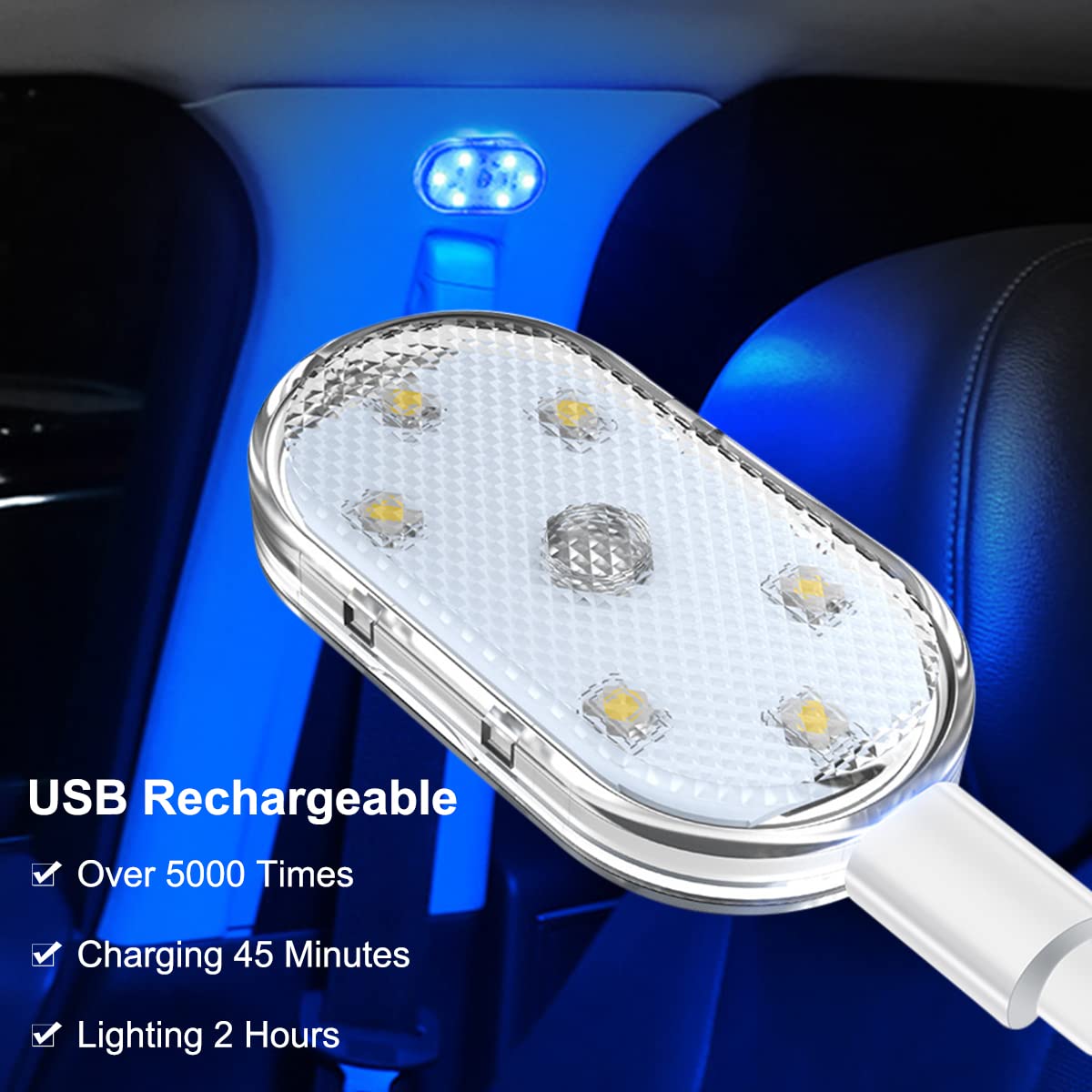 TEKSHINNY car interior light brightens dark storage spaces and corners.