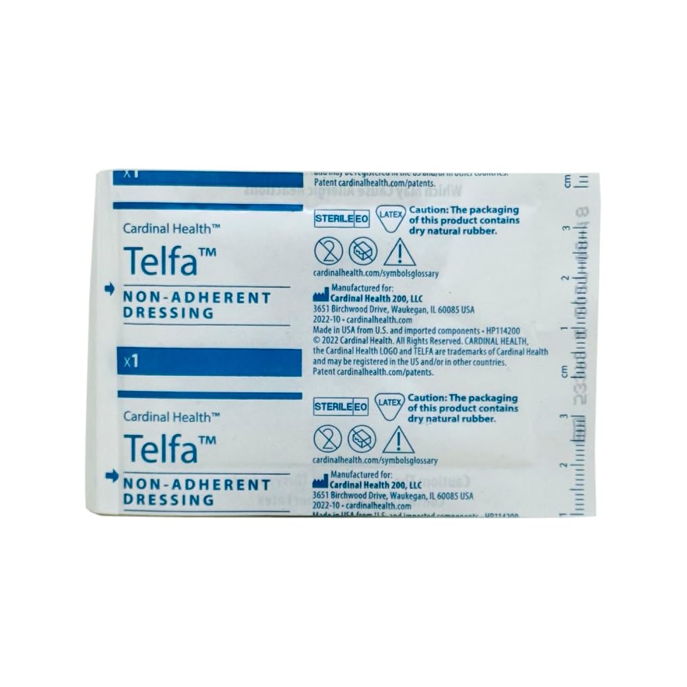 Telfa pad applied on skin showing gentle protection.