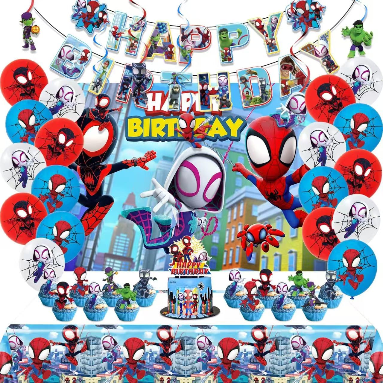 Telifor Spidey birthday banner for eye-catching party photos