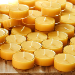TELOSMA beeswax tealight candle fragrance-free for sensitive spaces and clean burning