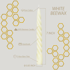 TELOSMA off white beeswax tapers come in a 4 pack for elegant table decor.