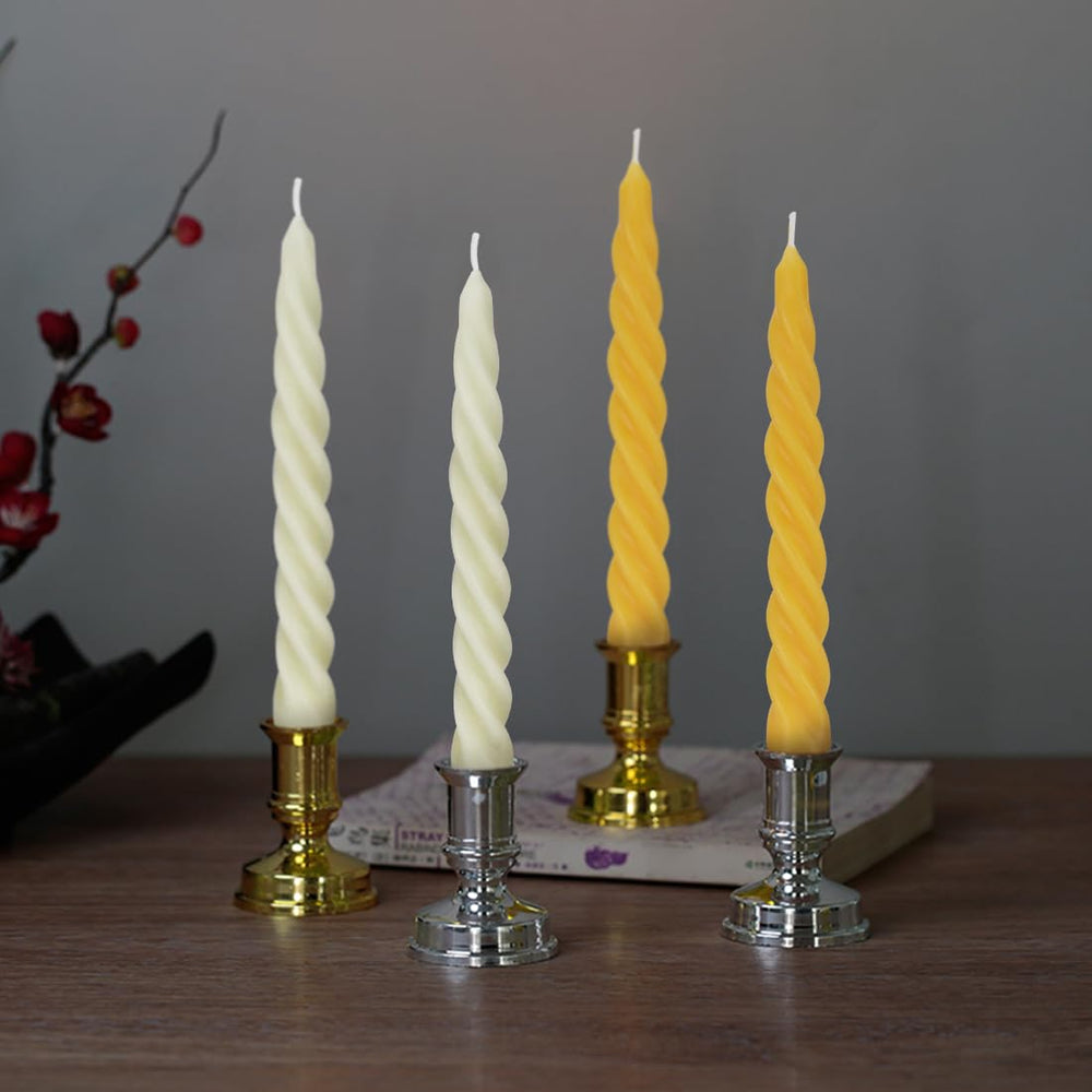 TELOSMA smokeless beeswax tapers ideal for dinner parties.