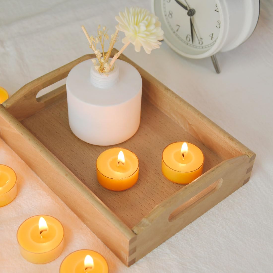TELOSMA smoky-free tealight provides a calm, cozy ambiance with clean emission