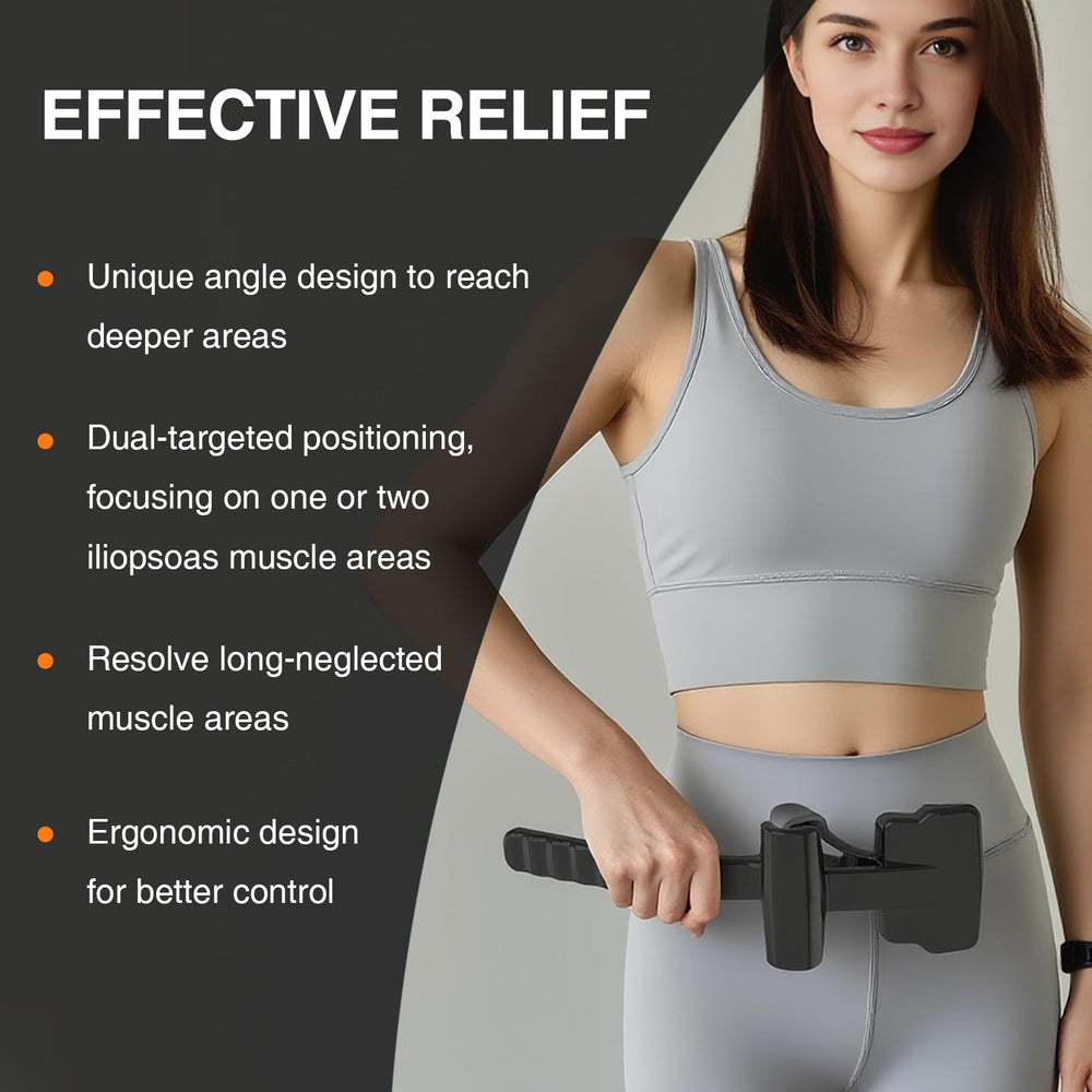 Telyora Psoas Release Tool floor-press use with gravity-assisted release