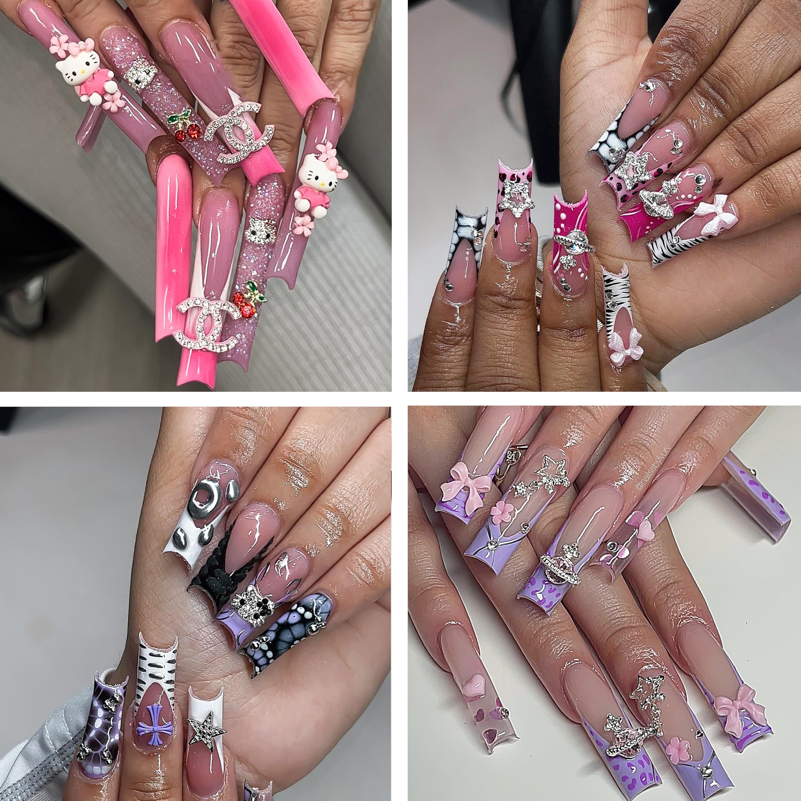 TemBelle cross star kitty nail gems for elegant, eye-catching manicure accents.