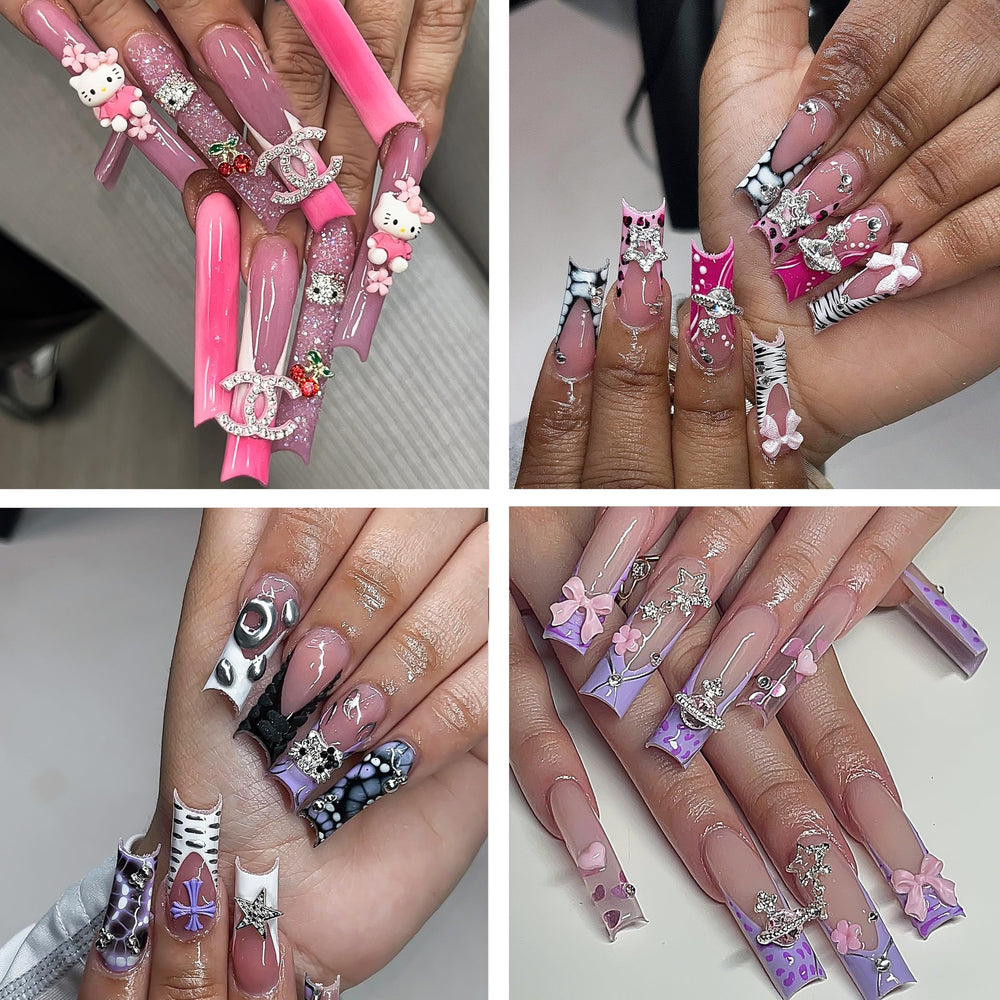 TemBelle cross star kitty nail gems for elegant, eye-catching manicure accents.