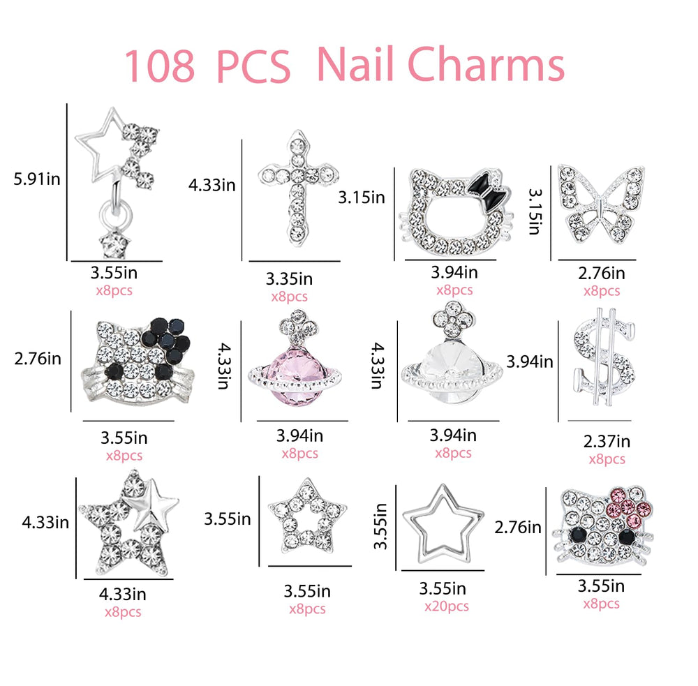TemBelle Y2K 3D stars charms add shine to festive or everyday manicures.