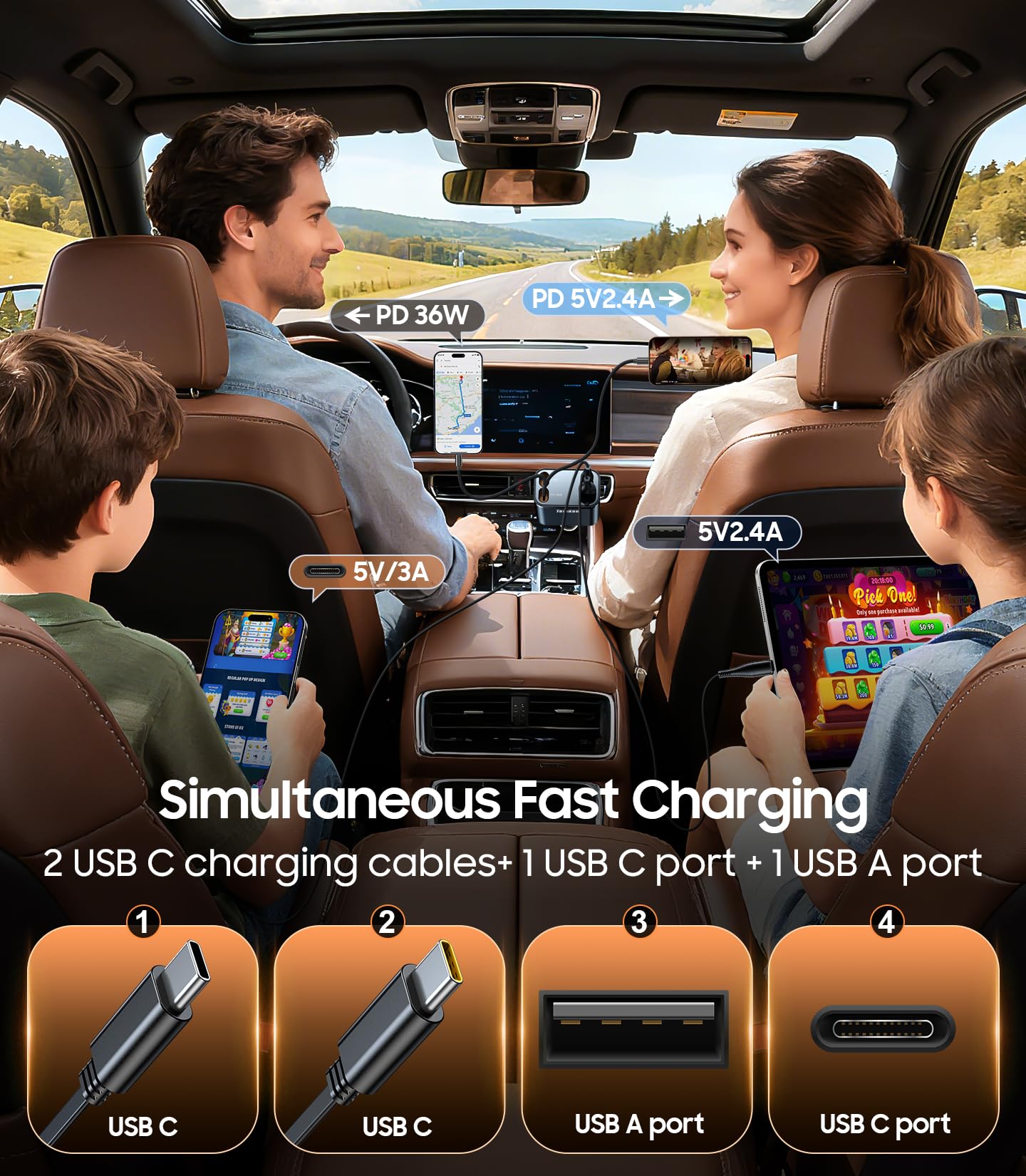 Temdan car charger as a travel essential for road trips