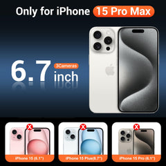 Temdan clear MagSafe case back view with anti-yellowing clarity for iPhone 15 Pro Max
