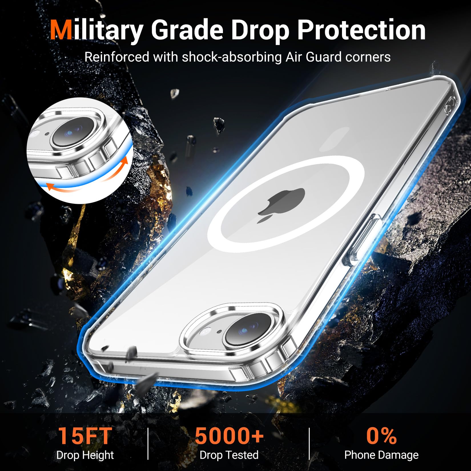 Temdan anti-yellowing clear case keeps transparency over time