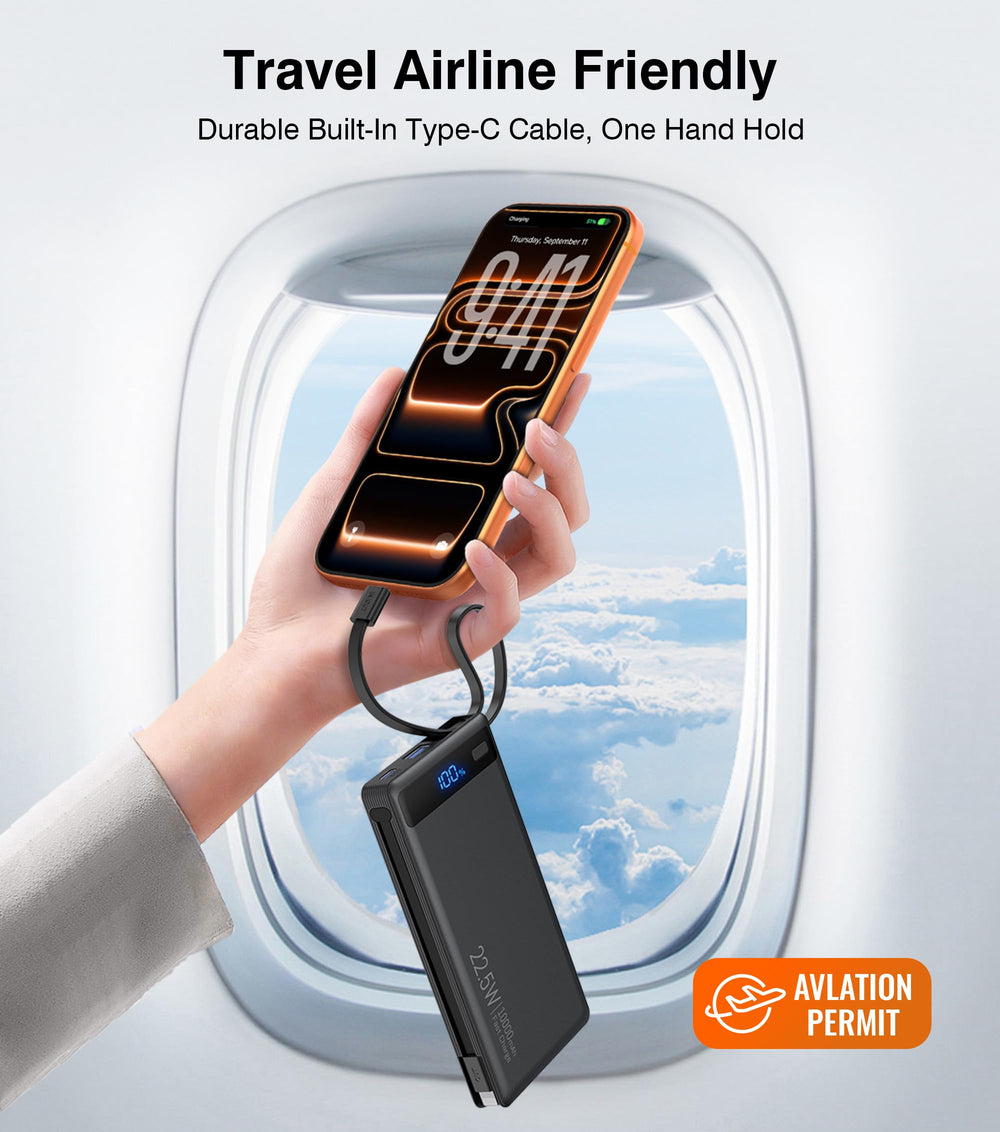 TEMINICE dual-input recharge via built-in cable for easy recharging.