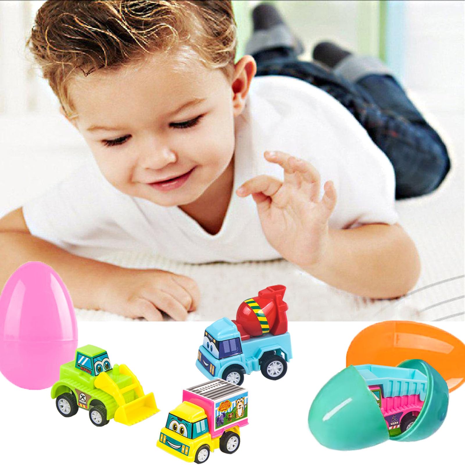 Durable, battery-free TEMOGU vehicles ready for rough Easter-time play.