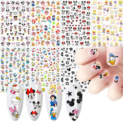 Temote cartoon nail stickers with vivid 3D designs for easy at-home application.