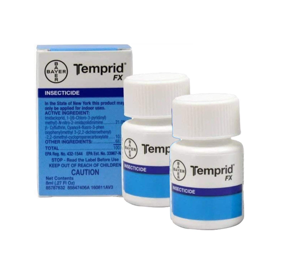 Temprid FX insecticide bottle with two 8ml containers for targeted home pest control.