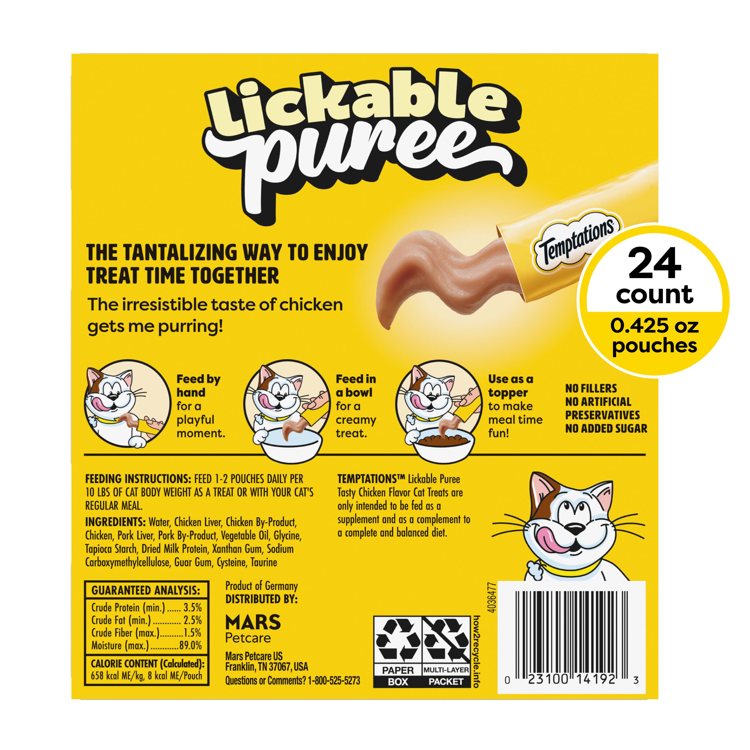 Temptations cat treat in a dish serves as a tasty mealtime topper.