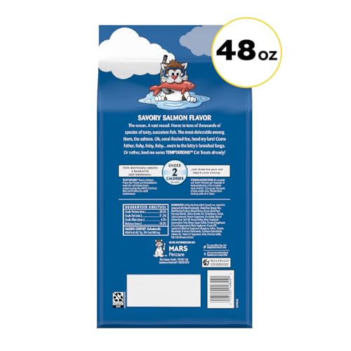 Temptations stay-fresh tub keeps cat treats fresh and accessible for daily rewards.