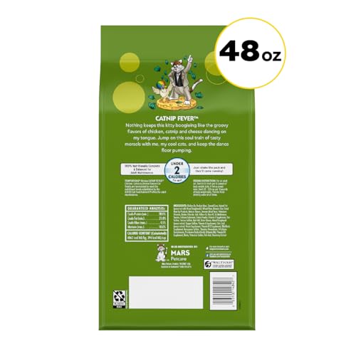Temptations Catnip Fever treats – crunchy outside with a soft inside for cats.
