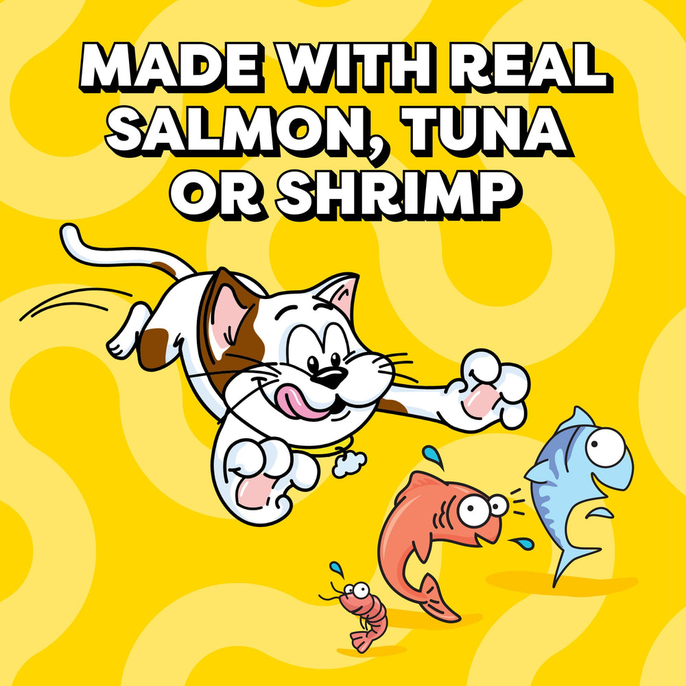 Temptations Creamy Puree Tuna Tube close-up — premium fish flavor and smooth texture.