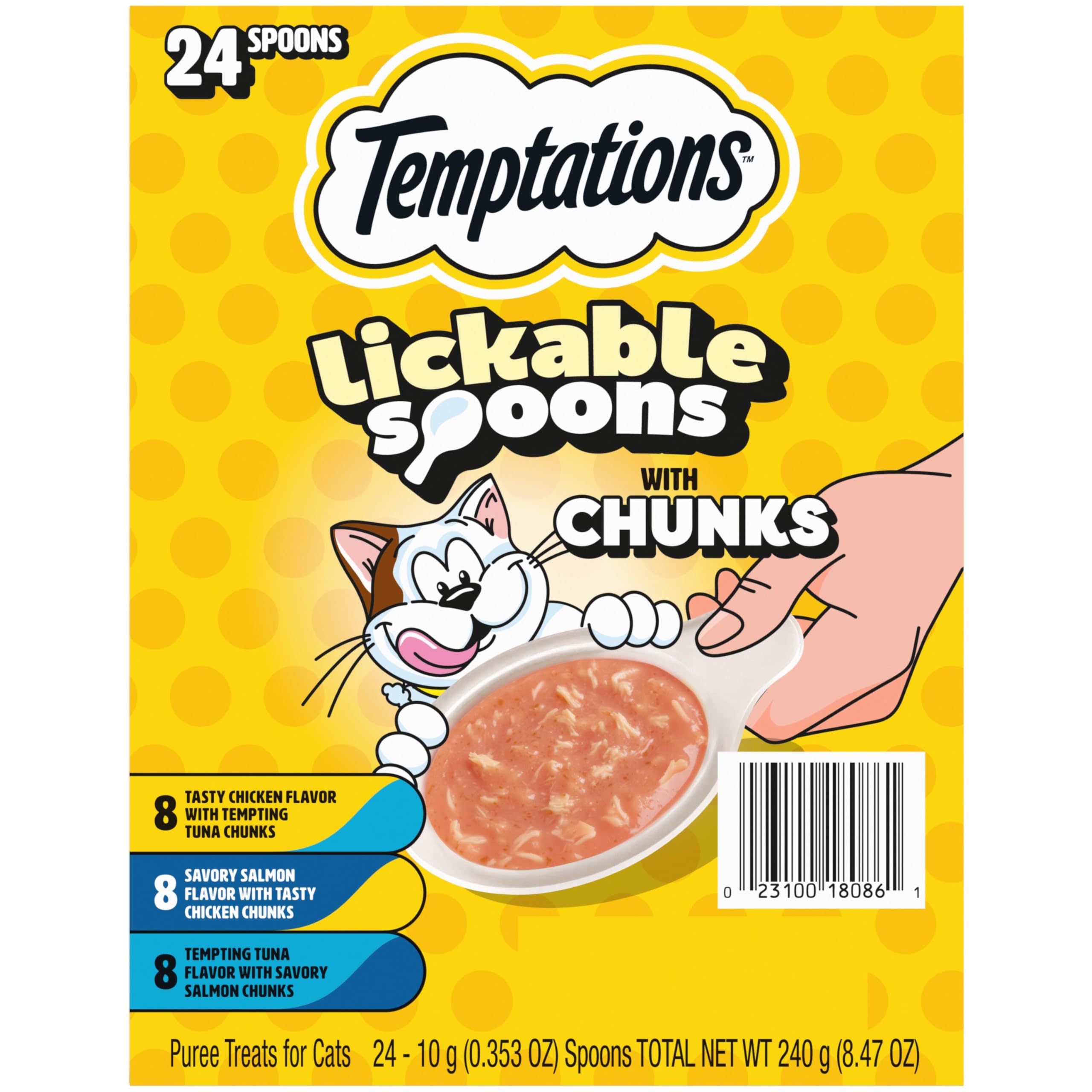 Temptations cuillères à lécher – assortiment, pratique et propre pour un moment de partage.
