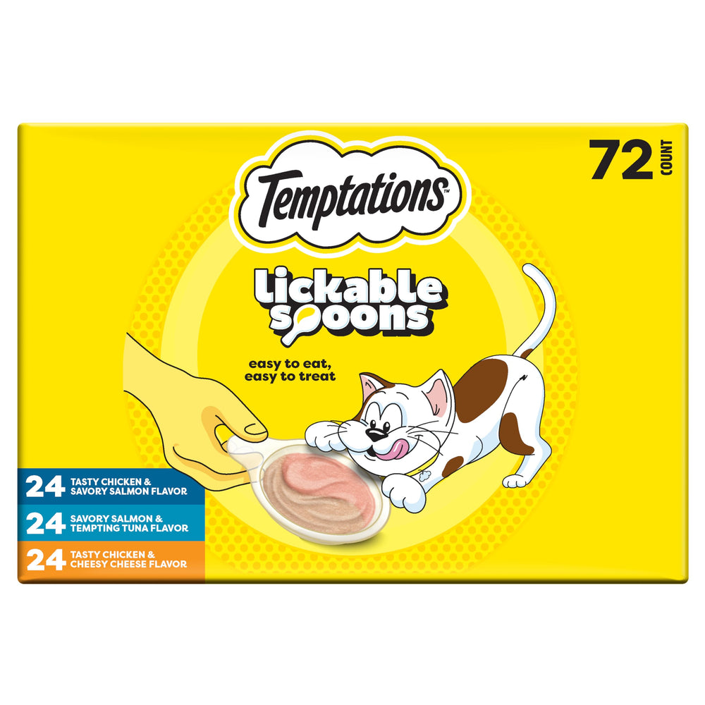 Temptations Lickable Spoons dual flavors entice cats with two tastes in one treat