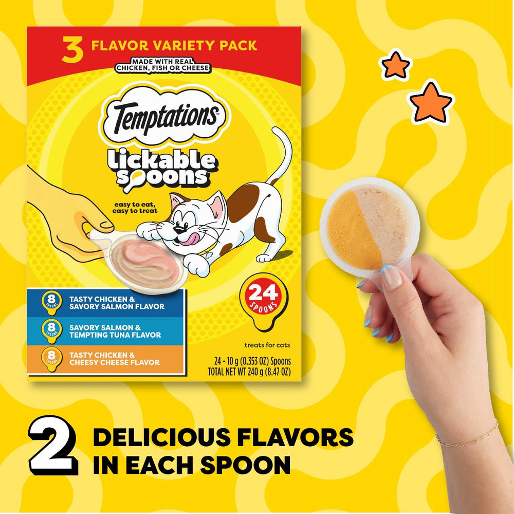 Perfectly portioned Temptations Lickable Spoon for easy feeding