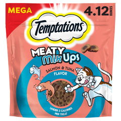 Temptations Meaty MixUps salmon-tuna pack rewards your cat with layered flavors.