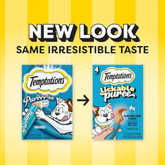 Temptations squeezable cat treat hand-feeding scene promotes bonding during snack time
