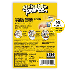 Temptations squeezable cat treats variety pack front view.