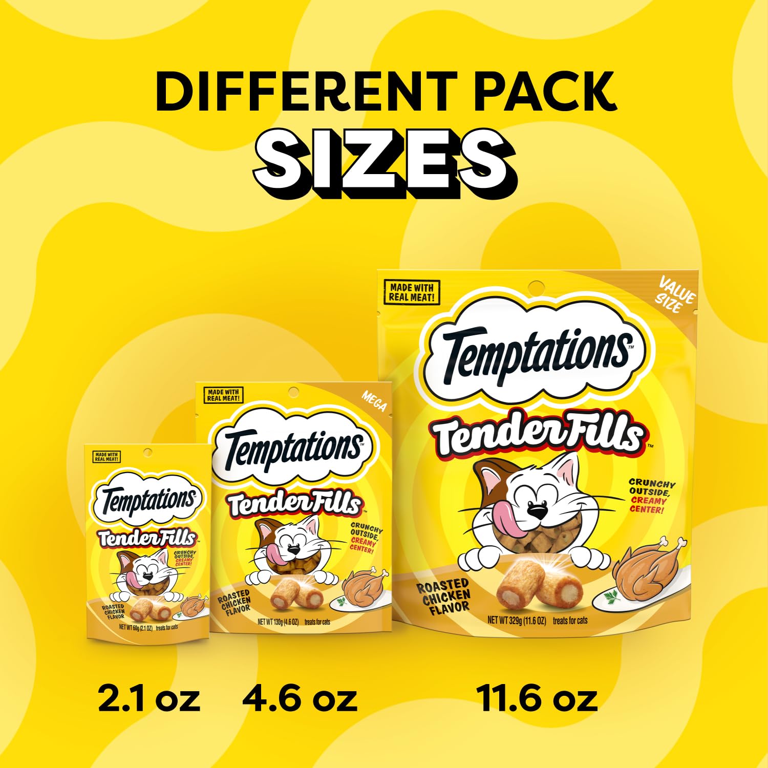 Temptations Tender Fills 2x creamy filling for richer texture