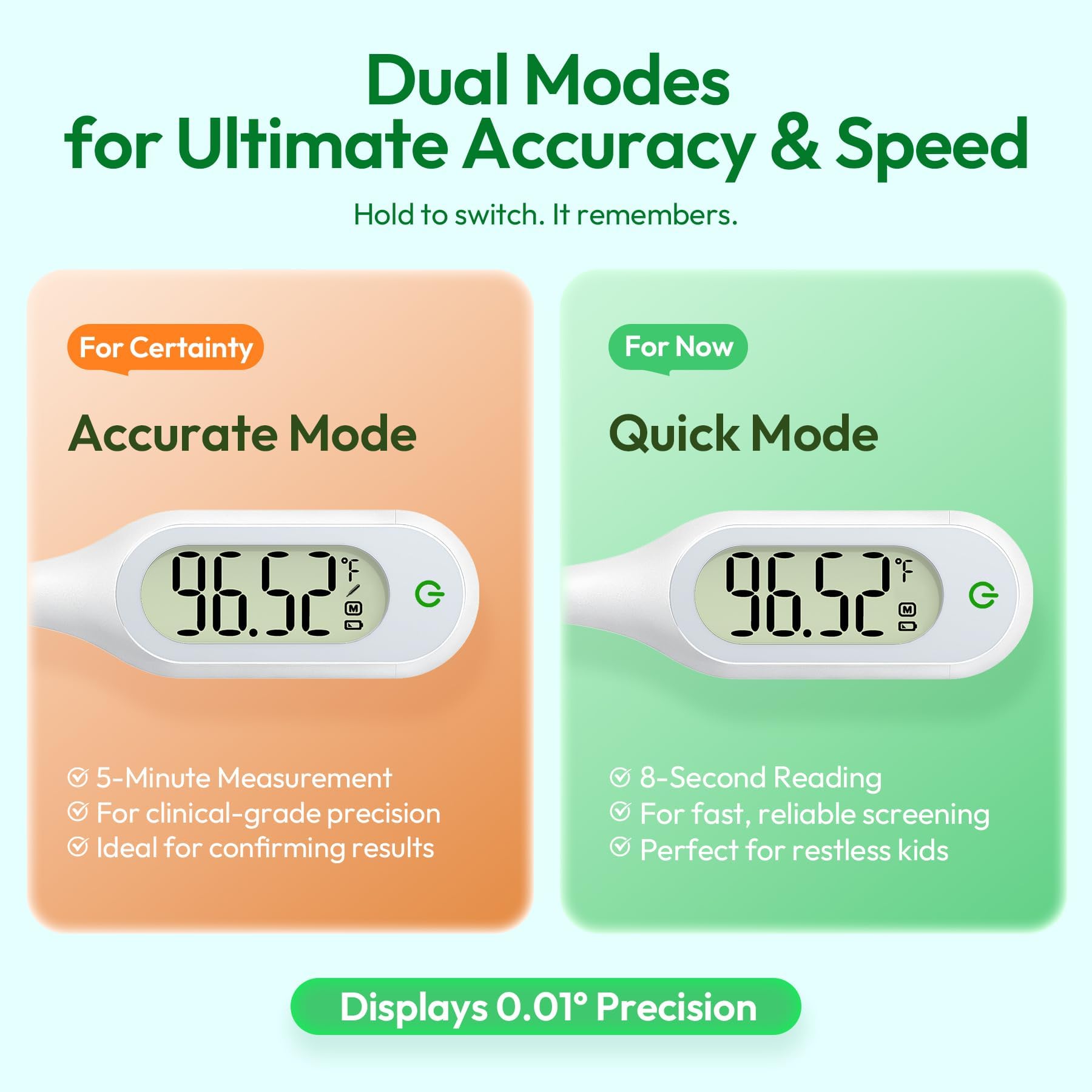 Tempx thermometer displaying fever alarm with beeps and alert feature.