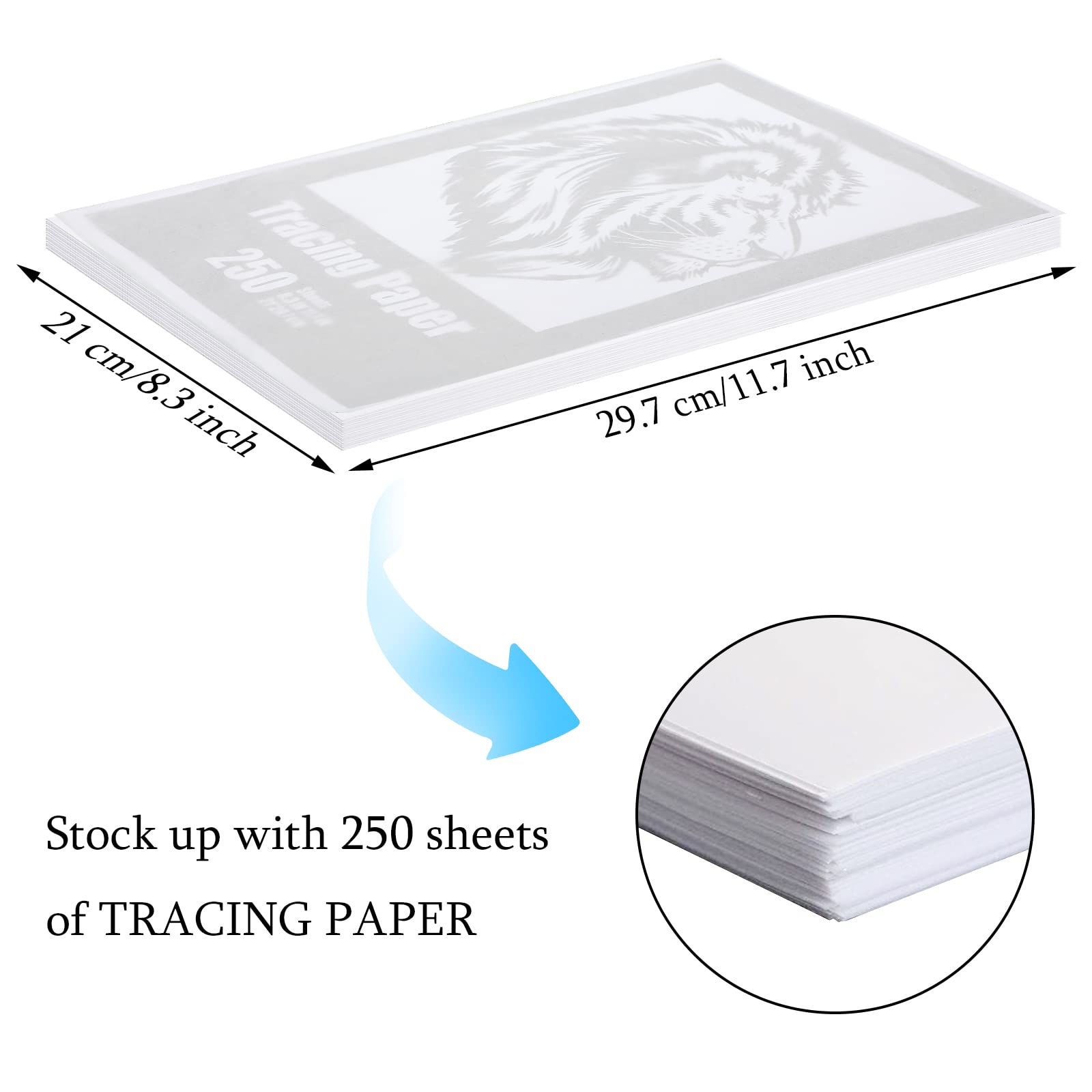 Tenare smooth translucent tracing paper sheets ideal for clean outlines