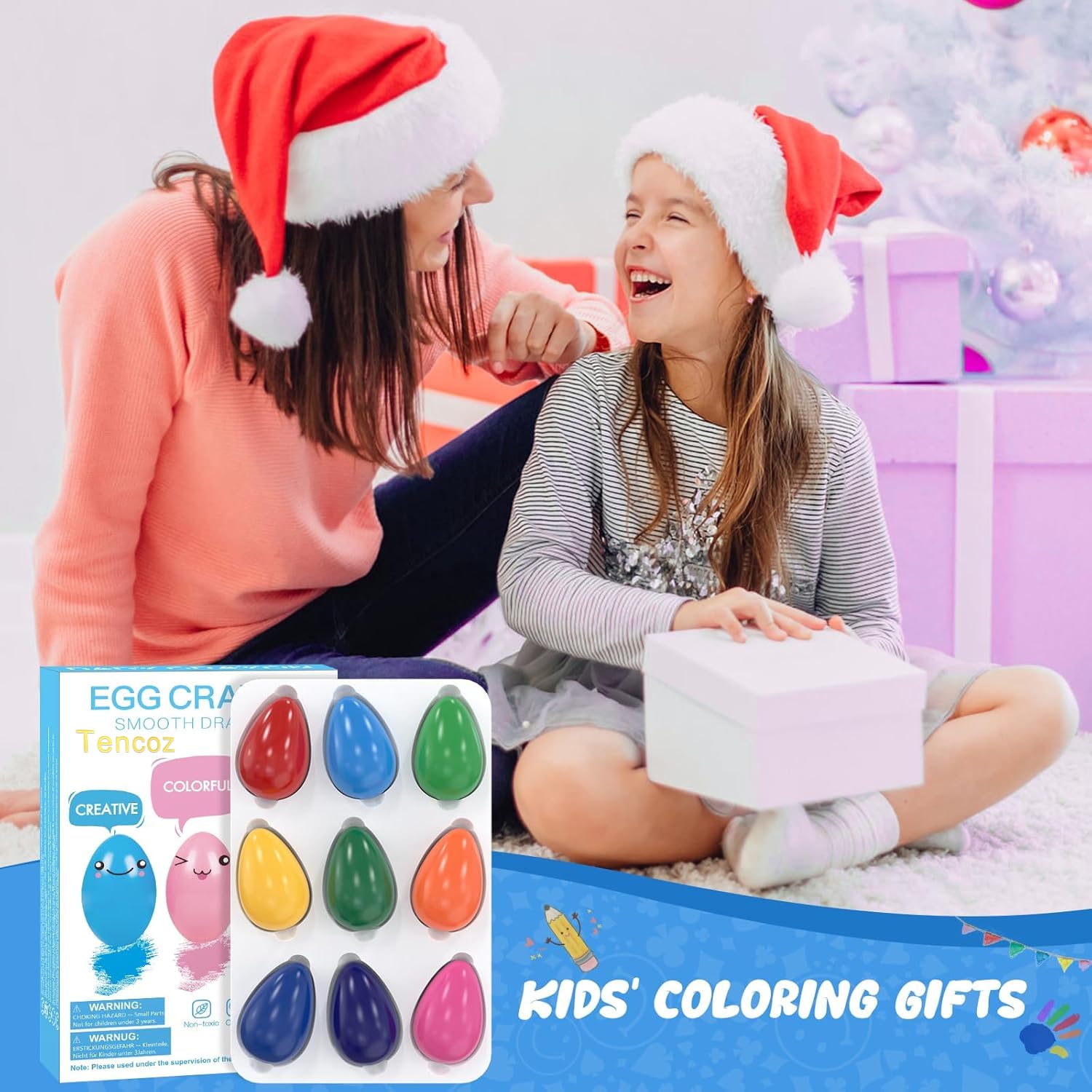 Tencoz crayon set designed for ages 3 and up.