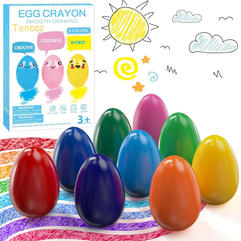 Tencoz Easter Egg Crayons with easy-grip design for little hands.