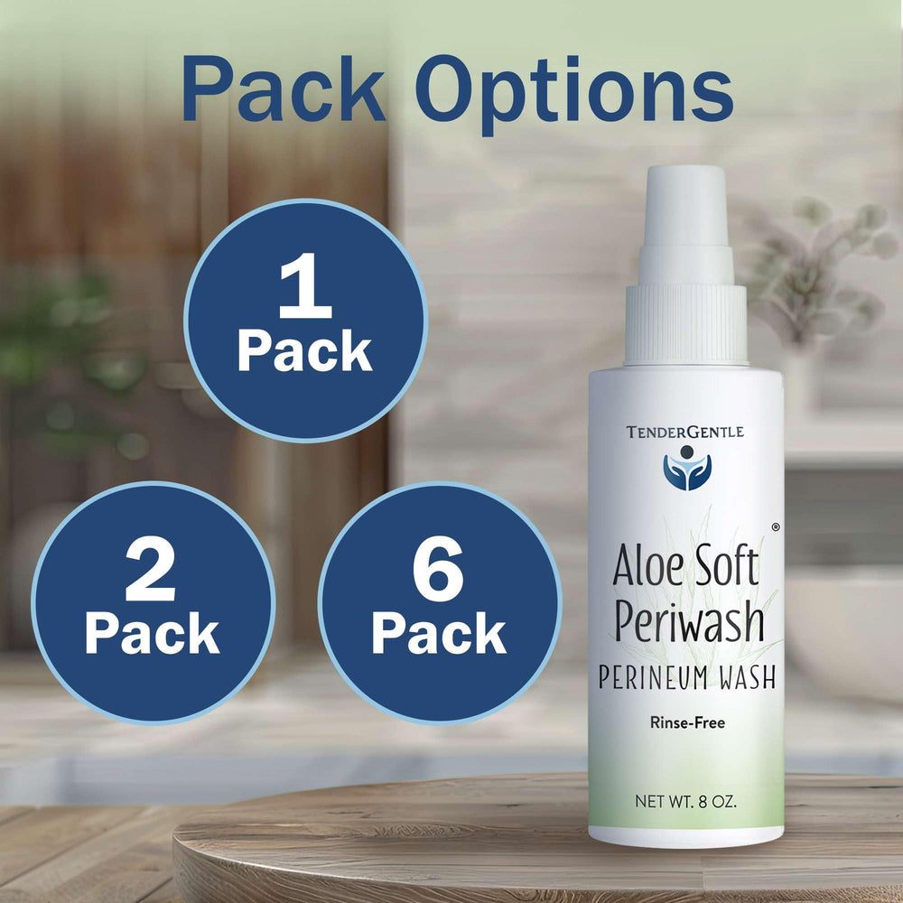 TenderGentle hygiene spray for discreet, ready-to-use perineal care.