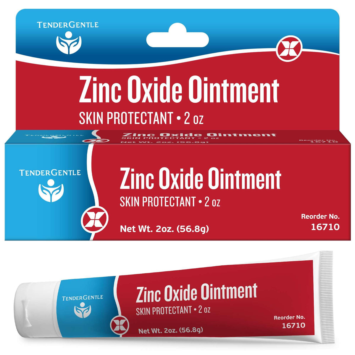 TenderGentle zinc oxide ointment tube protects the diaper area
