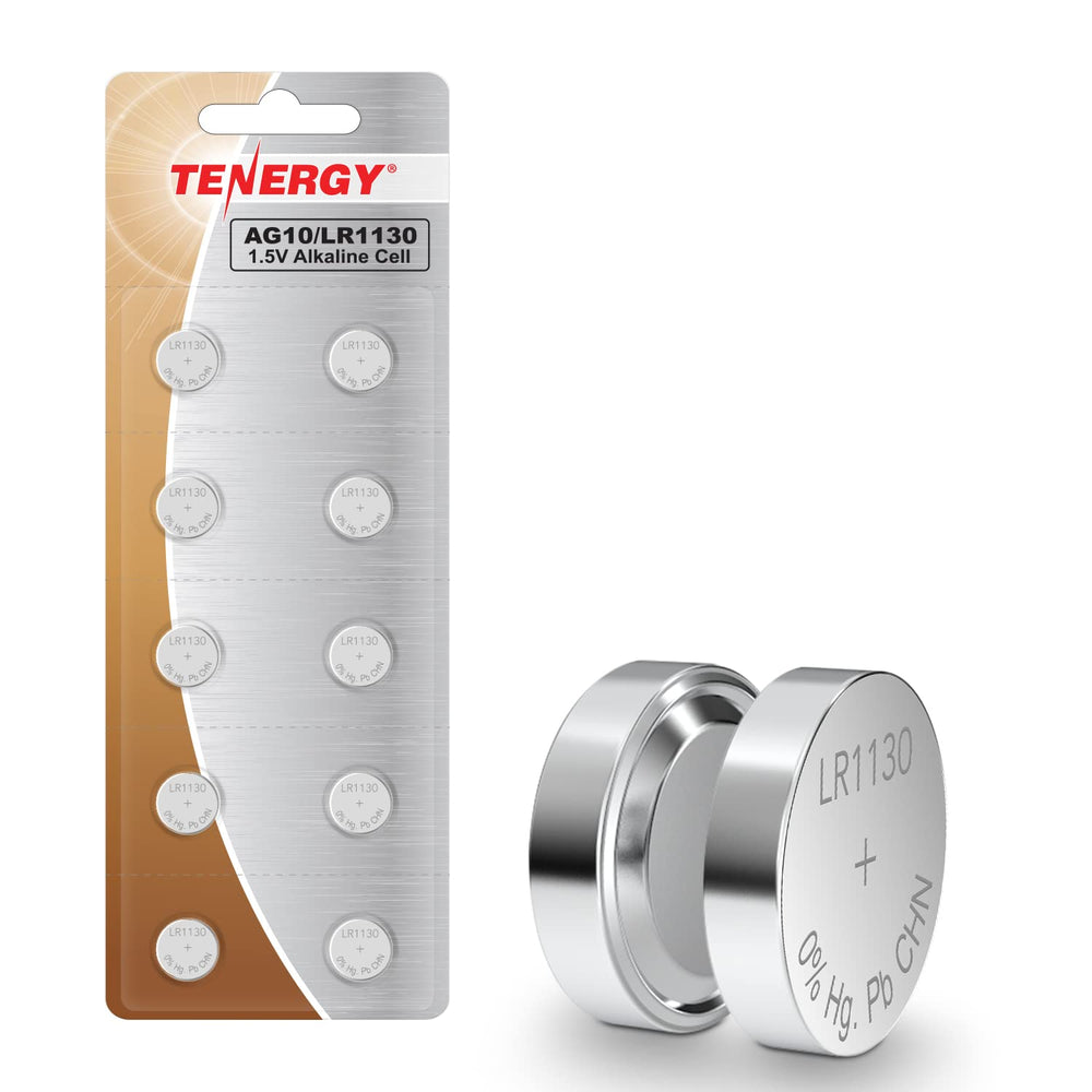 Tenergy AG10 watch battery provides reliable 1.5V power for wearables.