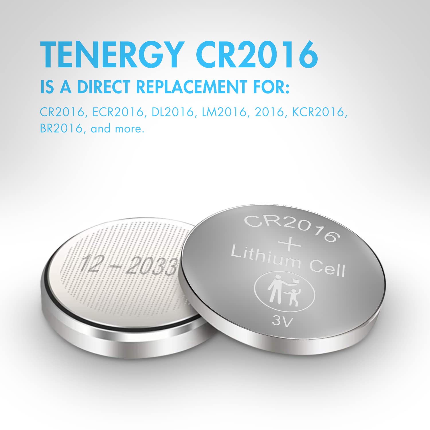 Tenergy CR2016 anti-leak design for safer long-term storage.