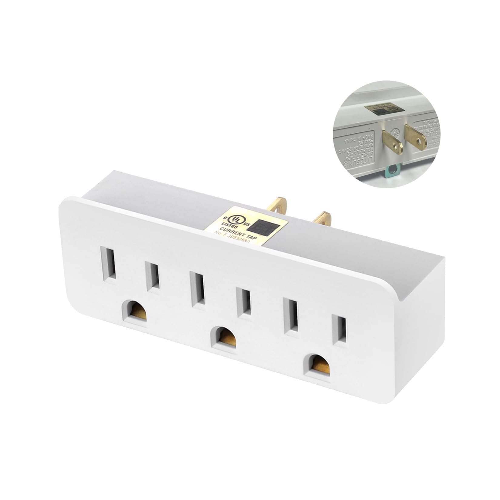 TENINYU neutral white design blends with decor while boosting outlet access.