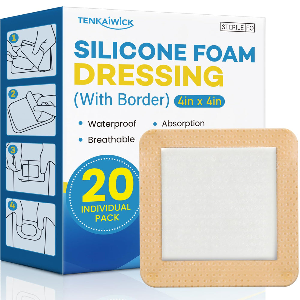 TENKAIWICK silicone dressing 4x4 in 20-pack for convenient wound care