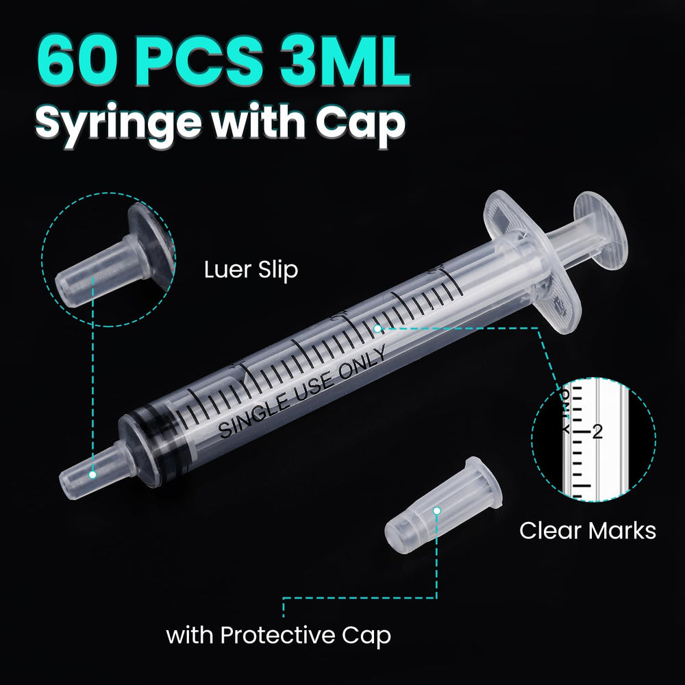 TENKAIWICK 3ml syringe with cap in Luer-slip design for precise measurement