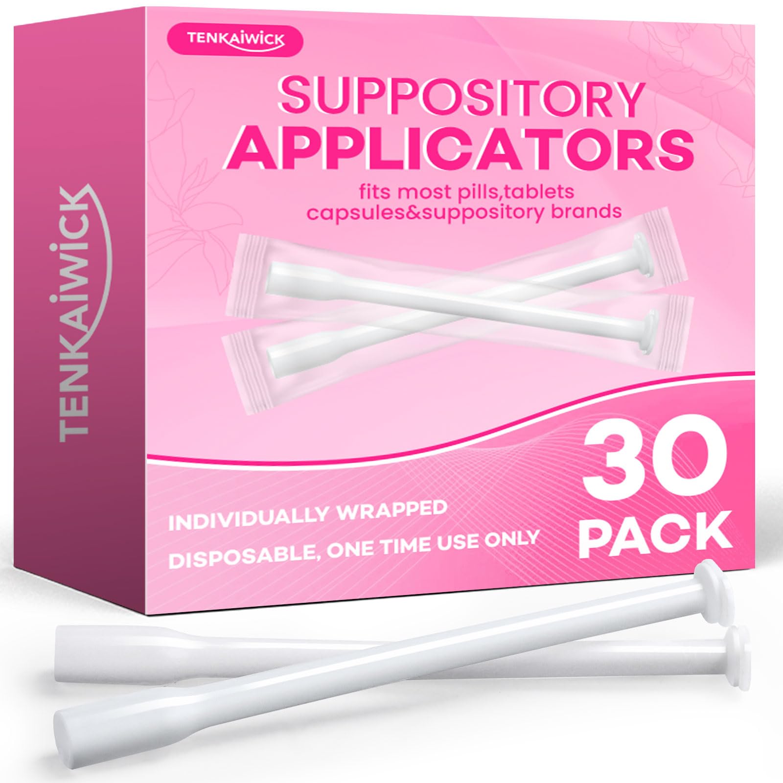 TENKAIWICK 30 pack vaginal applicator packaging for clean storage and disposal.