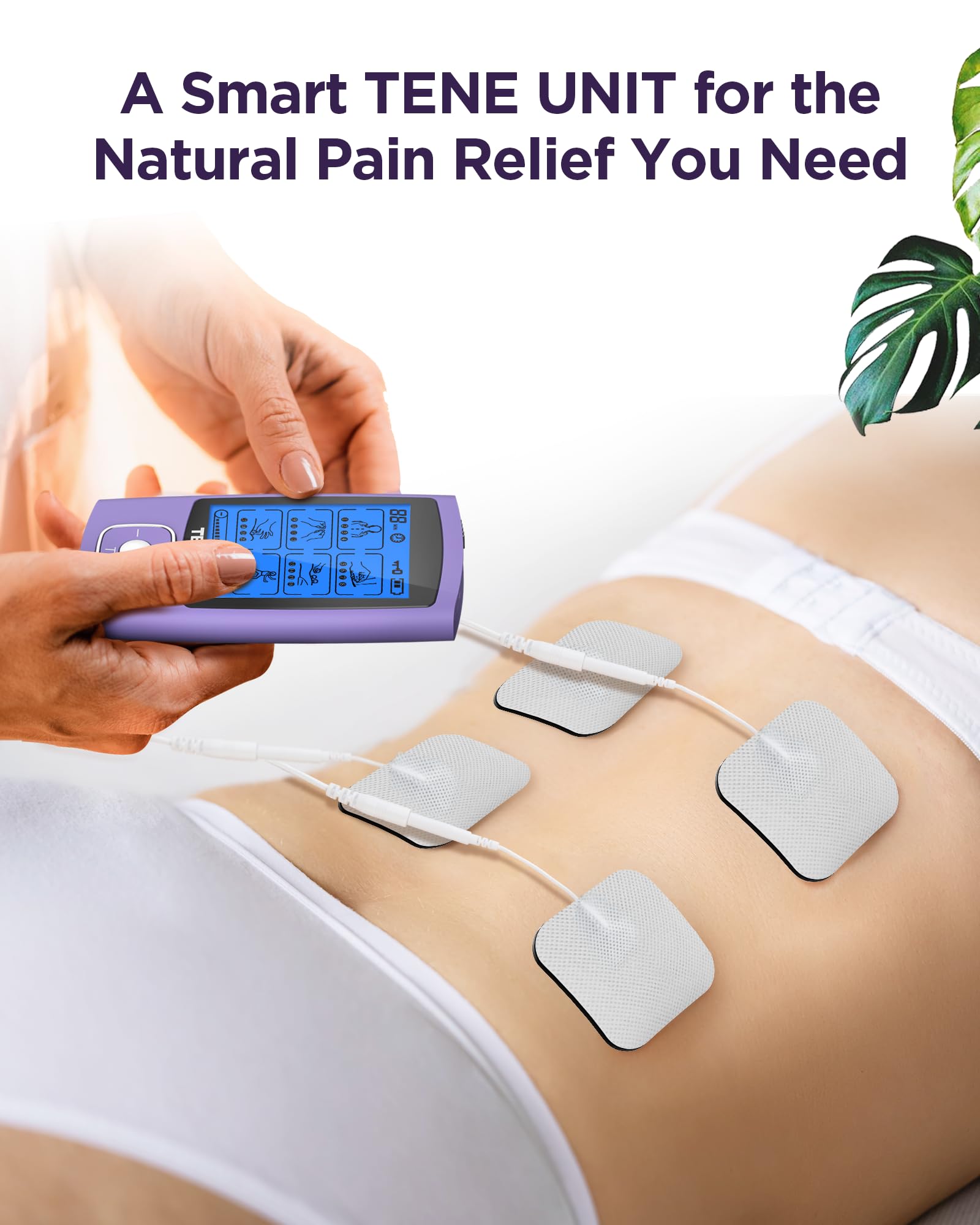 TENKER TENS unit dual-output display enables two-area sessions