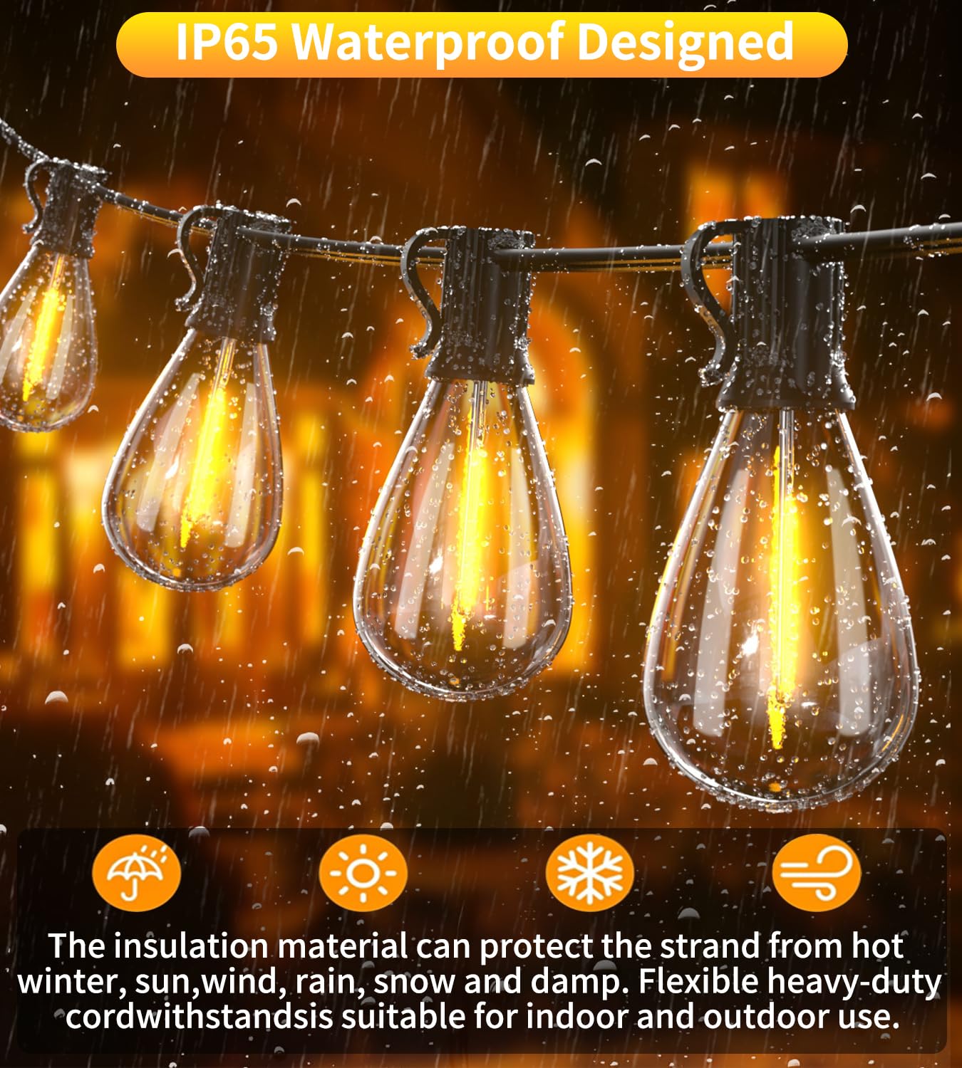 Tenmiro warm 2700K glow creates cozy evenings on decks and porches.