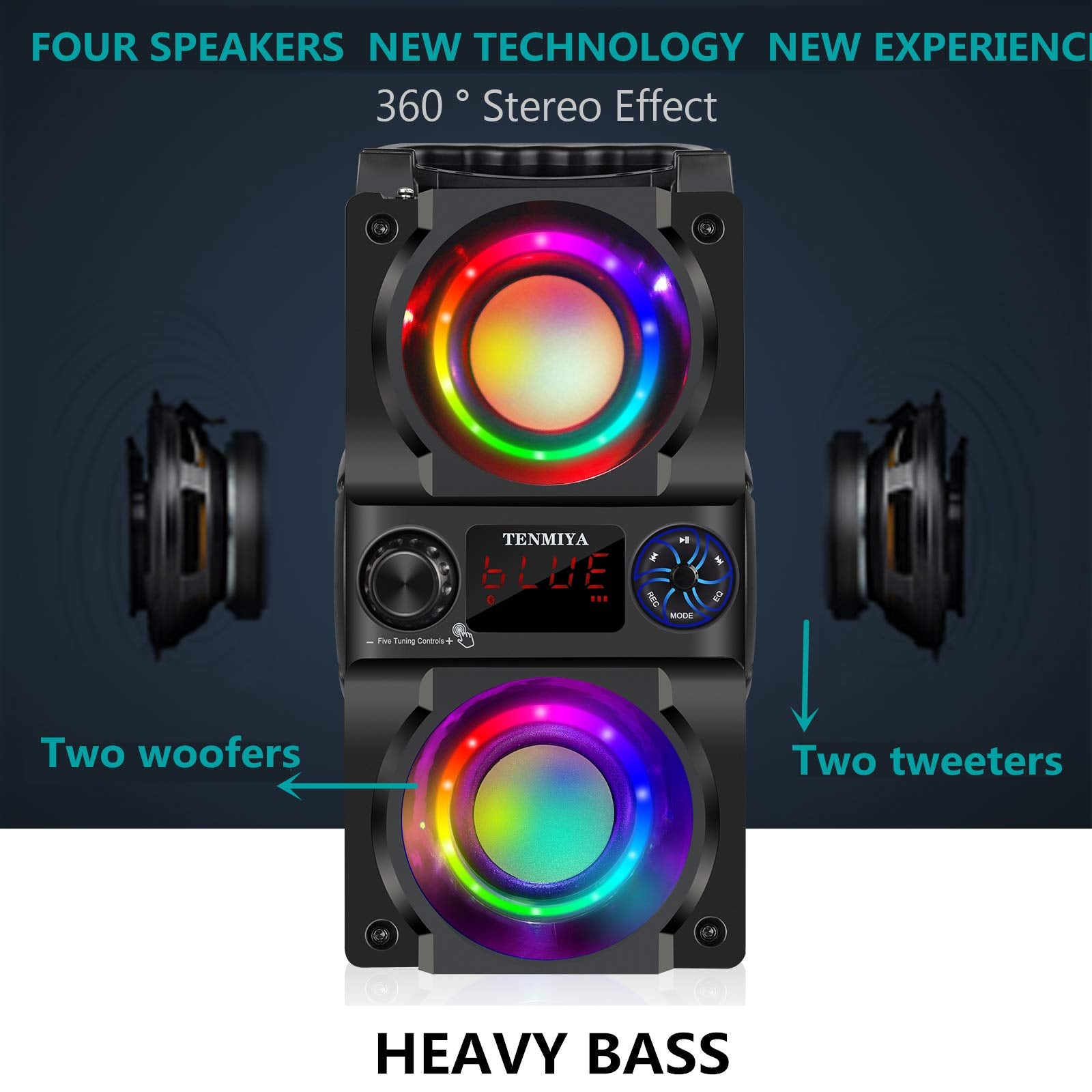 TENMIYA A30 colorful RGB lights illuminate any party ambiance