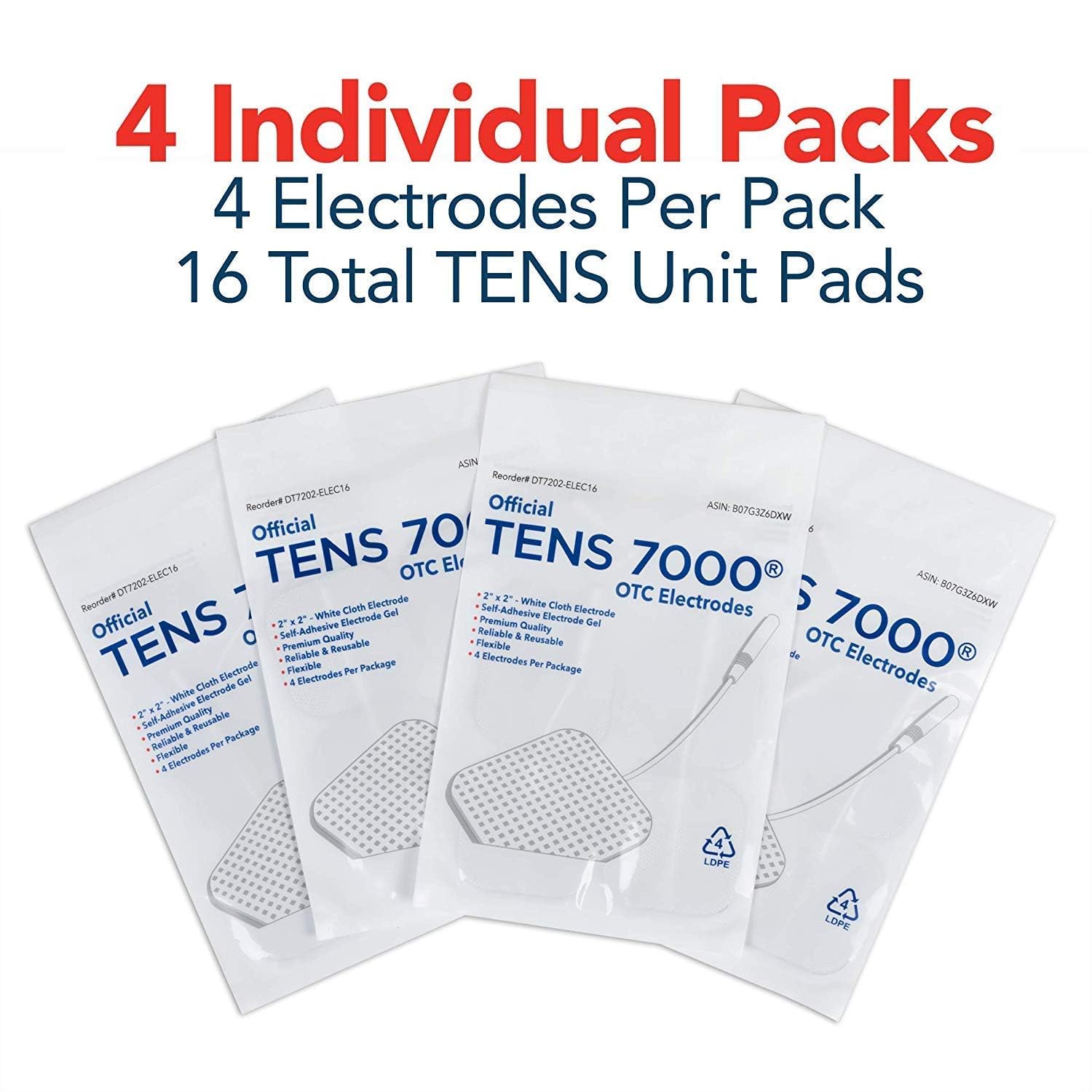 TENS 7000 official replacement electrodes from a trusted brand.